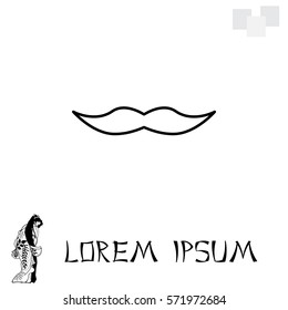 Retro mustache vector line icon