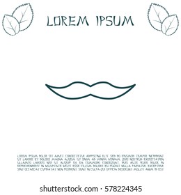 Retro mustache vector line icon