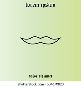 Retro mustache vector line icon