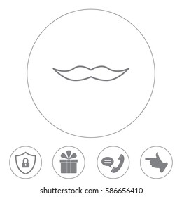 Retro mustache vector line icon