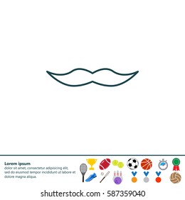 Retro mustache vector line icon