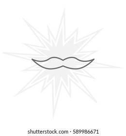 Retro mustache vector line icon