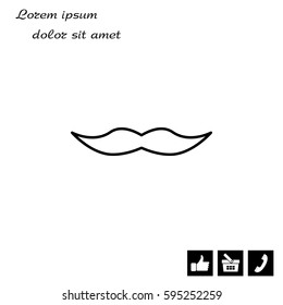 Retro mustache vector line icon