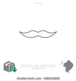 Retro mustache vector line icon