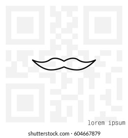Retro mustache vector line icon