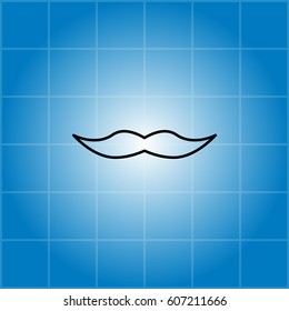 Retro mustache vector line icon