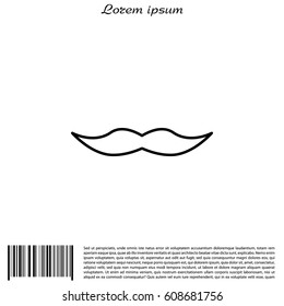Retro mustache vector line icon