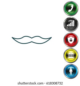 Retro mustache vector line icon