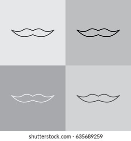 Retro mustache vector line icon