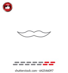 Retro mustache vector line icon