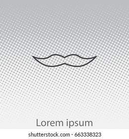Retro mustache vector line icon