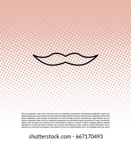 Retro mustache vector line icon