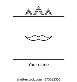 Retro mustache vector line icon