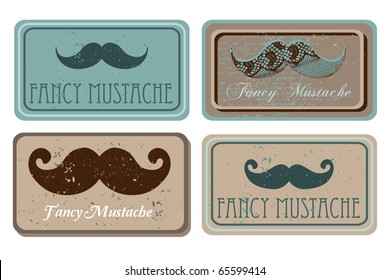  retro mustache vintage fancy labels