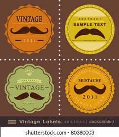 retro mustache vintage fancy labels