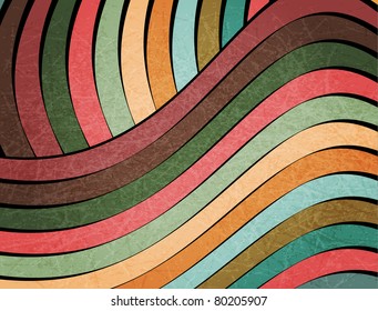 retro muted earth tones wavy design, background