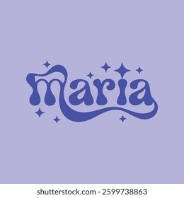 Retro name art with stars