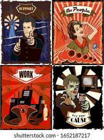 Retro Nation-Style Poster Kit - Customizable vector elements for your own poster designs