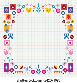 retro nature abstract art frame decorative border background