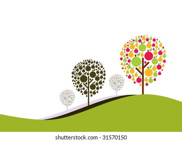 Retro Nature Background. Retro Vector Collection.