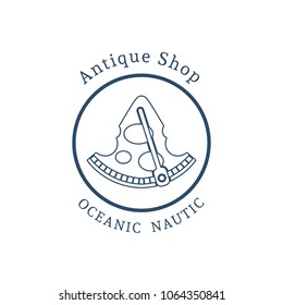 Retro nautical label. Vector template for logo design for antique shop, travel agencies, tourist offices, boat rental or cruise.