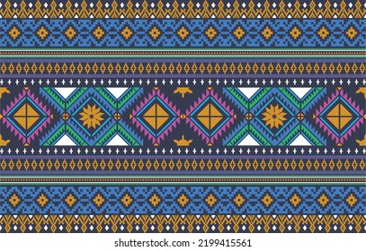 Tribu retro Navajo diseño sin fisuras en varios colores. Imprimir el arte geométrico azteca Fancy. Papel tapiz, Diseño de tela, tela, papel, cubierta, tejido, tejido y envuelto son todos términos que se pueden usar