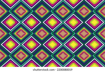 Retro Navajo tribe vector seamless design in various colors. Print of Aztec Fancy Geometric Art. Wallpaper, Fabric Design, Fabric, Paper, Cover, Textile, Weave, and Wrap are all terms that can be used