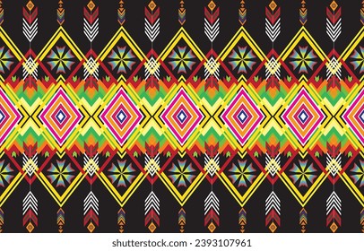 Retro Navajo tribe vector seamless design in various colors. Print of Aztec Fancy Geometric Art. Wallpaper, Fabric Design, Fabric, Paper, Cover, Textile, Weave, and Wrap are all terms that can be used