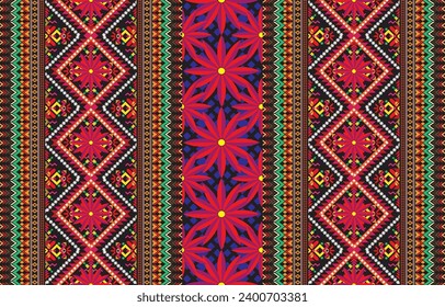 Retro Navajo tribe vector seamless design in various colors. Print of Aztec Fancy Geometric Art. Wallpaper, Fabric Design, Fabric, Paper, Cover, Textile, Weave, and Wrap are all terms that can be used