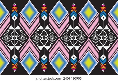 Retro Navajo tribe vector seamless design in various colors. Print of Aztec Fancy Geometric Art. Wallpaper, Fabric Design, Fabric, Paper, Cover, Textile, Weave, and Wrap are all terms that can be used