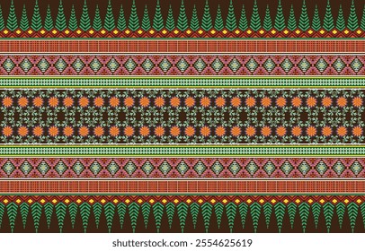 Retro Navajo tribe vector seamless design in various colors. Print of Aztec Fancy Geometric Art. Wallpaper, Fabric Design, Fabric, Paper, Cover, Textile, Weave, and Wrap are all terms that can be used