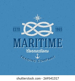 Retro Navy Trading Company Vector Label or Logo Template with Textured Background. Also Good for T-shirt Print, etc.