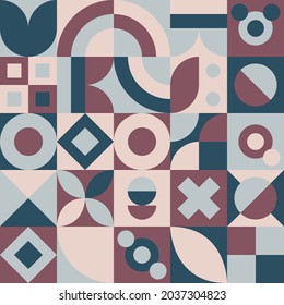 Retro Neo Geo Design Pattern with Vintage Color Theme. Design Graphic Abstract Geometric Shapes of Vector. Good for Element Template of Banner, Flyer, Brochure. Textile Texture Bed Sheet, Curtain, etc
