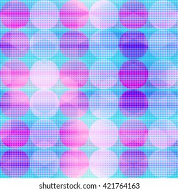 Retro neon circle seamless pattern