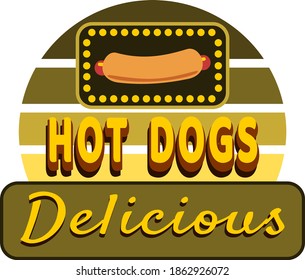 Retro Neon Hot Dog Sign