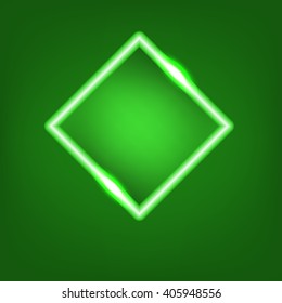 Retro neon lamp green color. lowing neon background. Abstract electric background. Glowing neon background. 