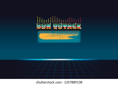 Vector de fondo de paisaje de neón retro