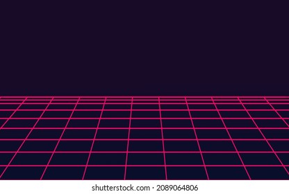 Retro Neon hellabstrakter Hintergrund. Vektorgrafik-Bildschirmhintergrund. Hintergrund für Website-Landing-Seite - große Daten- und Blockkette, Low-Light-Neon-Hintergrund