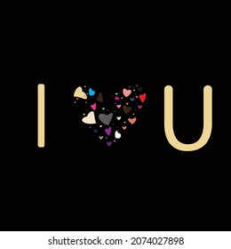 Retro neon Love sign background.Circle shapes with vivid gradient.vividnessValentines day.neon love sign icon.Futuristic love slogan print with 3D neon sign effect.Love you neon text with heart.eps10 