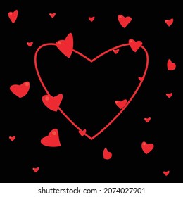 Retro neon Love sign background.Circle shapes with vivid gradient.vividnessValentines day.neon love sign icon.Futuristic love slogan print with 3D neon sign effect.Love you neon text with heart.eps10 