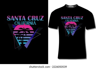 Diseño de camisetas Retro Neon Santa Cruz California