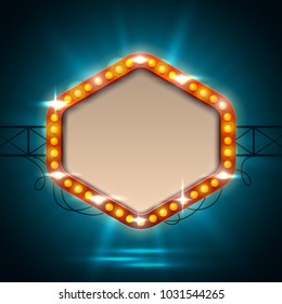 Retro neon sign. Vector illustration.
