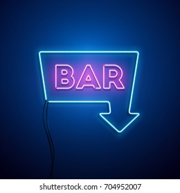 Retro neon sign. Vector illustration.
