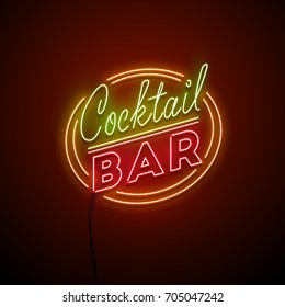 Retro neon sign. Vector illustration.
