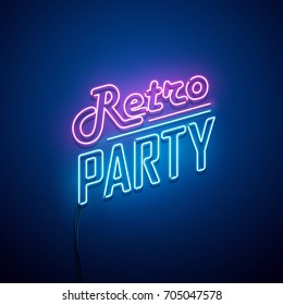 Retro neon sign. Vector illustration.
