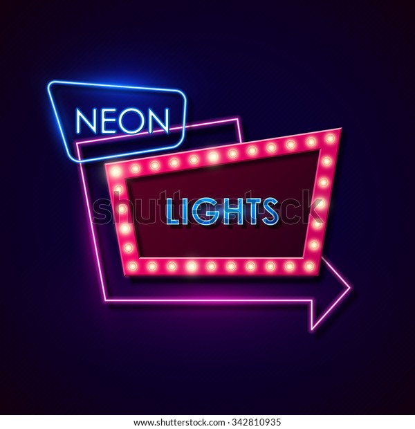 Retro Neon Sign Vector Illustration Stock Vector Royalty Free