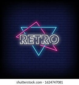 Retro Neon Signs Style Text Vector