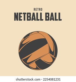 Retro Netball Ball Vector Stock Illustration 