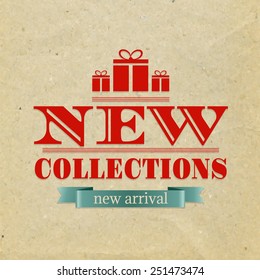Retro New Collections Poster, Vector Illustration