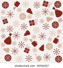 Retro New Year background made with different elements